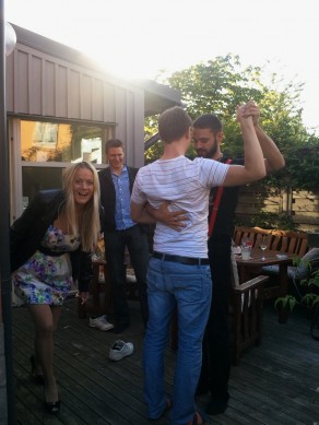 Tango on wooden floor with socks is a bad idea. (Swedish Midsummer)