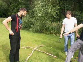 Collecting maypole material. (Swedish Midsummer)