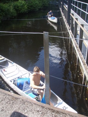 There are obstacles, such as this filter station. (Allemansrätten and Canoeing) There are obstacles, such as this filter station. (Allemansrätten and Canoeing)