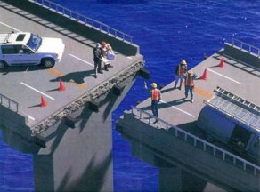 Unaligned bridge building means the two sides don't meet.
