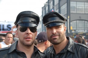 Got to love those Muir Caps. (Folsom Street Fair) Got to love those Muir Caps. (Folsom Street Fair)