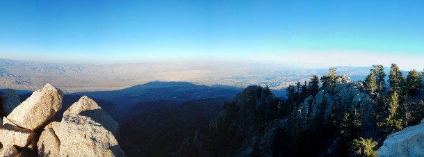 Hot desert as far as the eye can see, but up here it was cold. (Palm Springs) Hot desert as far as the eye can see, but up here it was cold. (Palm Springs)