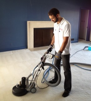 Me cleaning carpets.