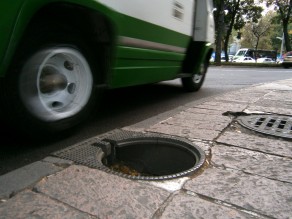 And yet another one. Foot goes in; body goes down; head goes squish under passing bus. (Moving to Mexico City)