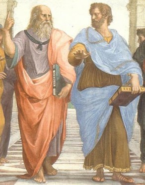 Plato (left) and Aristotle (right), The School of Athens by Rafael