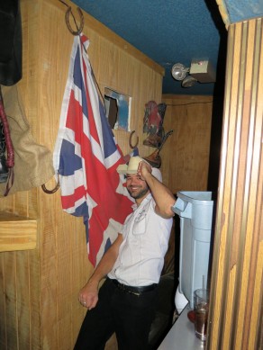 What the Union Jack is doing at a US country-western bar, I have no idea. (From Switzerland to Buenos Aires) What the Union Jack is doing at a US country-western bar, I have no idea. (From Switzerland to Buenos Aires)