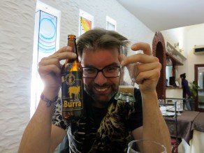 My brother showing off a fantastic ‘Saltean’ beer. (Salta) My brother showing off a fantastic ‘Saltean’ beer. (Salta)