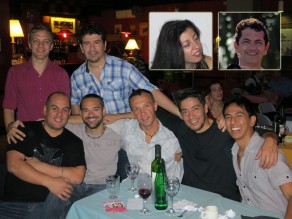 My Tango Family. (Top: Valerijs, Carlos. Bottom: Pablo, Me, Arts, Alfredo, Joshua. Inset: Niki, Edgardo.) (Leaving Buenos Aires)