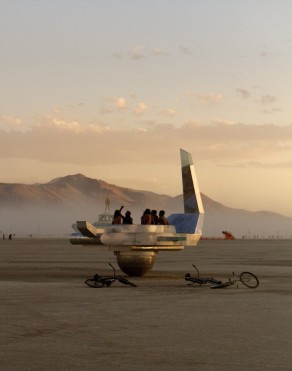 Spinning, reflective space ship thing… (Burning Man 2012) Spinning, reflective space ship thing… (Burning Man 2012)