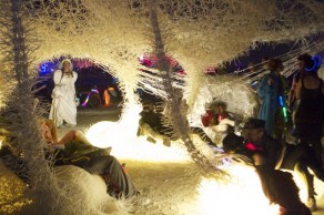 I wonder what will come out of these glowing eggs. (Burning Man 2012) I wonder what will come out of these glowing eggs. (Burning Man 2012)
