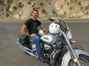 Me on the bike. (Two-Stepping Biker Clowns at Gay Disneyland) Me on the bike. (Two-Stepping Biker Clowns at Gay Disneyland)