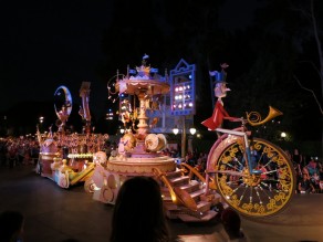 Nighttime parade. (Two-Stepping Biker Clowns at Gay Disneyland)