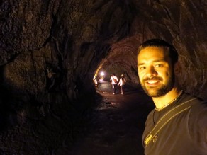 Exploring a lava tube. (Hawaii)