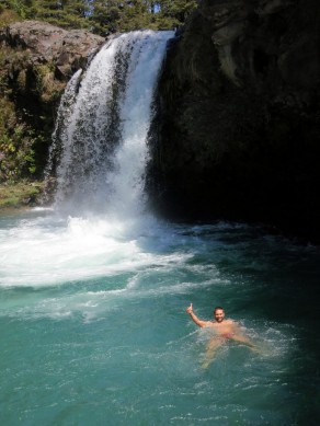 Swimming in Tawhai Falls (Glowworms and Mount Doom) Swimming in Tawhai Falls (Glowworms and Mount Doom)