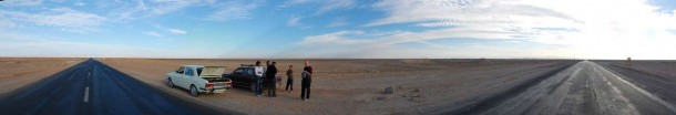 Stranded by broken down car in Iran. (Panorama Tutorial)