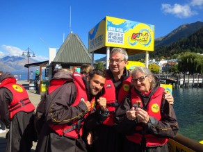 The family getting ready for the jet boat. (New Zealand’s South Island (Part 1)) The family getting ready for the jet boat. (New Zealand’s South Island (Part 1))