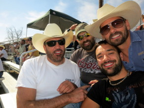 Don, some hunky guy, me and Cooper. (Madam Rodeo of Ghostly Memorial)