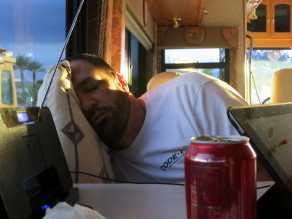 We did a lot of driving, and it took its toll on Don. (Madam Rodeo of Ghostly Memorial) We did a lot of driving, and it took its toll on Don. (Madam Rodeo of Ghostly Memorial)