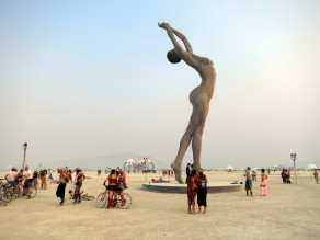 Morning stretch. (Burning Man 2013)