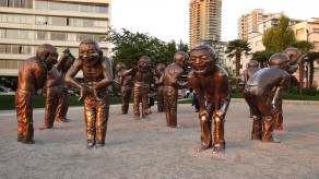 Laughing men at English Bay (Vancouver Travel Guide)