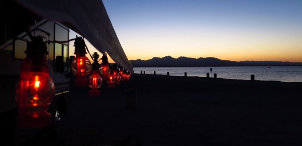 Our little red lantern at night (Lake Havasu)