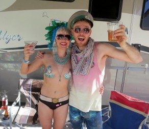 Sylvia and Dixy getting engaged at Burning Man, 2013