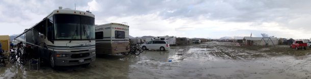 Burning Man is closed due to rain.