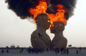Embrace burned at Dawn. (Burning Man 2014) Embrace burned at Dawn. (Burning Man 2014)
