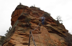 Using the chains to get up there (Phoenix Gay Rodeo to Zion’s Angel)
