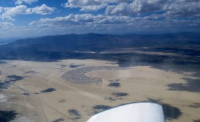 Don and I flying over Black Rock City (Burning Man 2015)