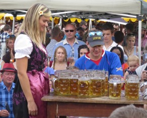Yes lady, all these beers to table 4. (Octoberfest and Windhoek) Yes lady, all these beers to table 4. (Octoberfest and Windhoek)