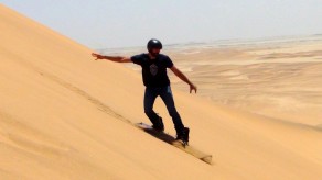 Me sandboarding! (Swakopmund)