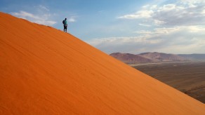 Geting ready to run down Dune 45 (Sossusvlei) Geting ready to run down Dune 45 (Sossusvlei)